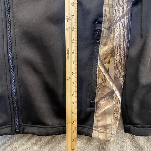 Realtree Outdoor Jacket Coat Black Camo Hunting Long Sleeve - Picture 6 of 8